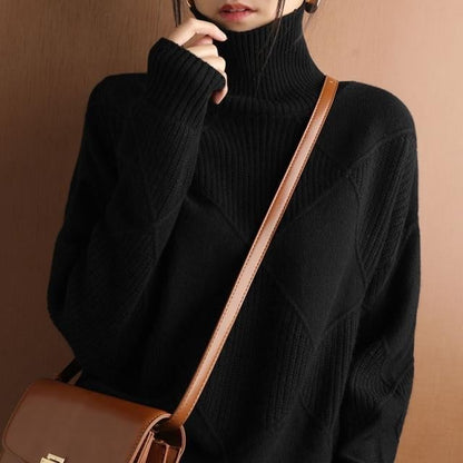 Suéter de cachemira con cuello alto: Elegancia y confort para el invierno 